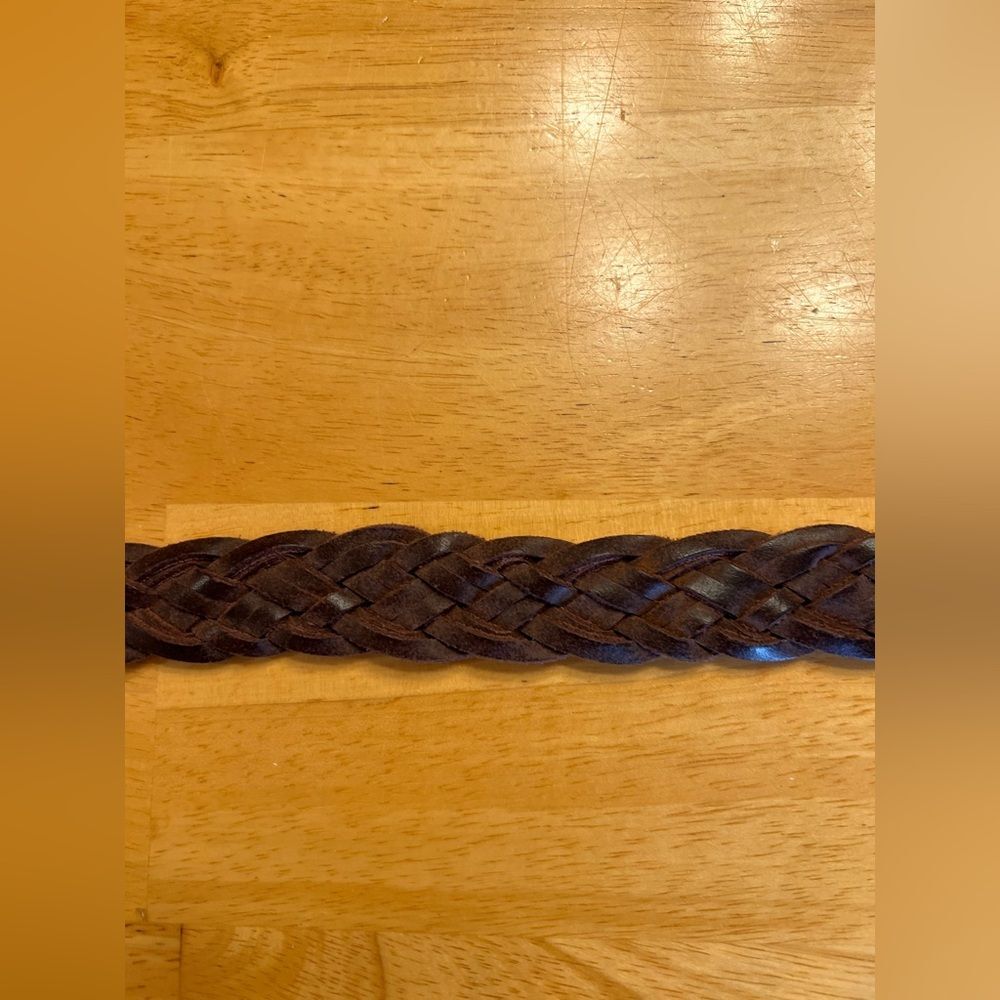Women's Braided Leather Belt - Brown Unisex 38 inch full boho coastal cowgirl - Picture 5 of 16